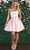 May Queen MQ1865 - Spaghetti Strap A-Line Cocktail Dress Special Occasion Dress 2 / Blush