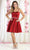 May Queen MQ1865 - Spaghetti Strap A-Line Cocktail Dress Special Occasion Dress 2 / Burgundy