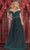 May Queen MQ1868 - Pleated Off Shoulder Sleeves Evening Gown Special Occasion Dress 4 / Huntergreen