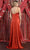 May Queen MQ1869 - Ruched Satin Prom Dress with Slit Prom Dresses