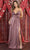 May Queen MQ1869 - Ruched Satin Prom Dress with Slit Prom Dresses 4 / Mauve