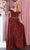 May Queen MQ1876 - Glitter Off Shoulder Prom Dress Special Occasion Dress 4 / Burgundy
