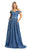 May Queen MQ1876B - Glitter Off Shoulder Prom Dress Prom Dresses 22 / Royal-Blue