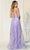 May Queen MQ1885 - V Neck Lace-Up Back Bridal Gown In Purple