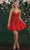 May Queen MQ1891 - Spaghetti Strapped Sweetheart Cocktail Dress Special Occasion Dress 2 / Red