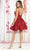 May Queen MQ1894 - 3D Florals V-Neck Cocktail Dress Special Occasion Dress In Red