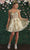 May Queen MQ1894 - 3D Florals V-Neck Cocktail Dress Special Occasion Dress In Champagne