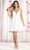 May Queen MQ1896 - Lace Applique Cocktail Dress Special Occasion Dress 2 / White