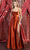 May Queen MQ1901 - Cowl Satin Prom Dress with Slit Evening Dresses 2 / Rust