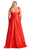 May Queen MQ1901 - Cowl Satin Prom Dress with Slit Evening Dresses
