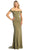 May Queen MQ1909 - Off Shoulder Seamed Prom Gown Prom Dresses 4 / Olive