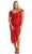 May Queen MQ1914 - Sequined Asymmetric Hem Prom Dress Prom Dresses 4 / Red