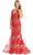 May Queen MQ1922 - Embroidered Cutout Back Dress Evening Dresses 2 / Red/Gold