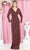 May Queen MQ1924 - Long Sleeve V Neck Evening Gown Mother of the Bride Dresses S / Burgundy