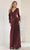 May Queen MQ1924 - Long Sleeve V Neck Evening Gown Mother of the Bride Dresses S / Eggplant