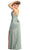 May Queen MQ1927 - Ruched Plunging V-Neck Prom Gown Prom Dresses