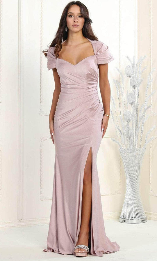 May Queen MQ1928B - Puff Sleeve Sweetheart Evening Dress