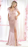 May Queen MQ1928B - Puff Sleeve Sweetheart Evening Dress 8XL / Rust - Shop May Queen Dresses On Couture Candy at CoutureCandy.com