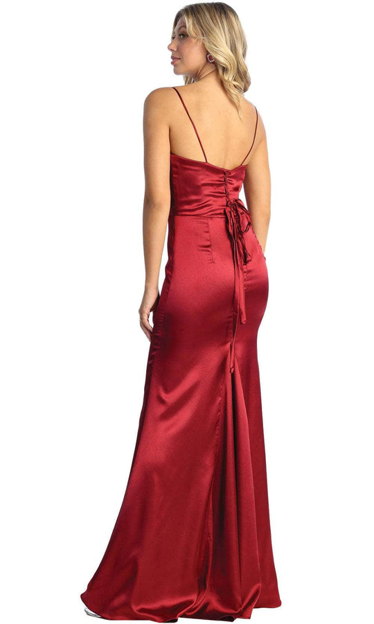 May Queen MQ1931 - Sleeveless V-Neck Sheath Prom Gown