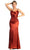 May Queen MQ1931 - Sleeveless V-Neck Sheath Prom Gown Prom Dresses 4 / Rust