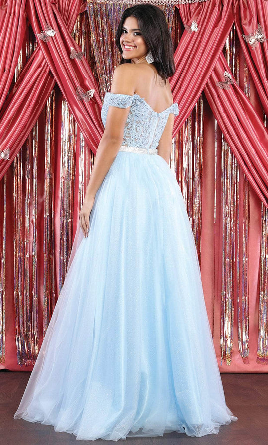 May Queen MQ1935 - Embroidered A-Line Prom Dress