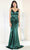 May Queen MQ1955 - V-Neck Wrap Sheath Evening Gown Prom Dresses 4 / Huntergreen