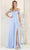May Queen MQ1960 - Draped Off Shoulder Prom Dress Prom Dresses 2 / Dusty Blue