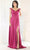 May Queen MQ1960 - Draped Off Shoulder Prom Dress Prom Dresses 2 / Fuchsia