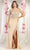 May Queen MQ1962 - Off Shoulder Slit Evening Dress Evening Dresses 4 / Champagne