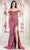 May Queen MQ1962 - Off Shoulder Slit Evening Dress Evening Dresses 4 / Lipstick
