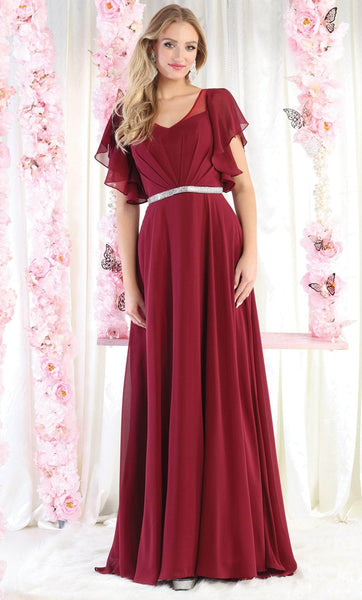 knee length dresses for ladies Beaded Short Bell Sleeve A-line Dress by Amarra 88032 main image 0