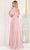 May Queen MQ1972 - Bell Sleeves V Neck A Line Dress Evening Dresses 6 / Dustyrose