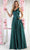 May Queen MQ1994 - V-Neck Lace-Up Back Prom Gown Evening Dresses 4 / Huntergreen
