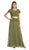 May Queen - MQ571 Chiffon Lace and Satin Long Formal Gown Mother of the Bride Dresses M / Olive