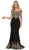 May Queen - Off Shoulder Appliqued Fitted Prom Dress RQ7586 CCSALE 16 / Black