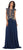 May Queen Plunging Illusion Lattice Gown CCSALE 12 / Navy