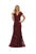 May Queen Plunging V-neck Embellished Trumpet Gown - 1 pc Burgundy In Size 3XL Available CCSALE 3XL / Burgundy