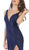 May Queen - Plunging V-Neck High Slit Lace Gown MQ1624 - 1 pc Navy In Size 2 Available CCSALE 2 / Navy