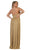 May Queen - Plunging V-Neck Pleated A-Line Dress MQ1635 - 1 pc Gold In Size 16 Available CCSALE 16 / Gold