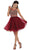 May Queen - Rhinestone Embellished Metallic Cocktail Dress Special Occasion Dress 2 / Burgundy