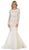 May Queen - RQ7515 Lace Embellished Bateau Mermaid Gown Special Occasion Dress 4 / White