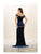 May Queen - RQ7533 Off Shoulder High Slit Velvet Dress Evening Dresses