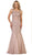 May Queen - RQ7544 Beaded Lace Square Neck Trumpet Evening Dress Special Occasion Dress 4 / Mauve