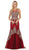 May Queen - RQ7546 Gilded Illusion Scoop Trumpet Dress Special Occasion Dress 4 / Burgundy
