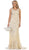 May Queen - RQ7555 Embellished Scoop Neck Sheath Evening Dress Special Occasion Dress 4 / Champagne