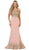 May Queen - RQ7586 Off Shoulder Appliqued Fitted Prom Dress Prom Dresses 4 / Dusty