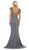 May Queen - RQ7654 Applique Deep V-neck Trumpet Dress Special Occasion Dress