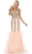 May Queen - RQ7690 Embroidered V-Neck Ruffled Mermaid Dress Special Occasion Dress 4 / Blush/Gold
