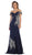 May Queen - RQ7712 Embellished Off-Shoulder Trumpet Dress Special Occasion Dress 4 / Navy
