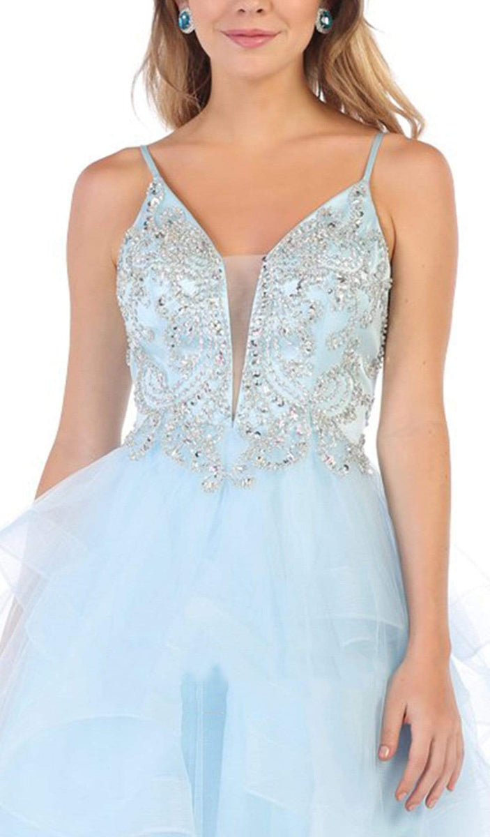 May Queen - RQ7719 Jeweled Corset Back A-Line Dress – Couture Candy